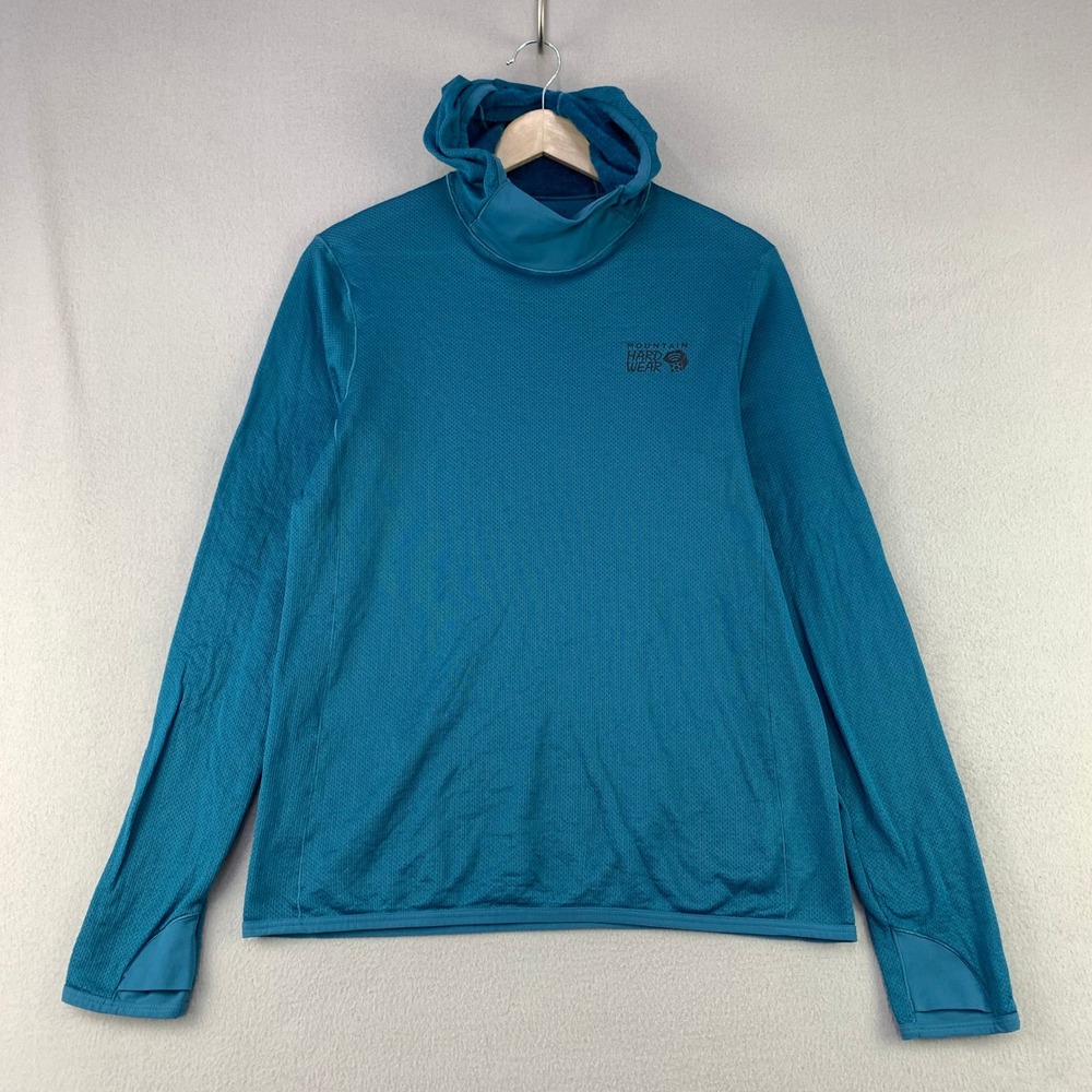 Mountain Hardwear AirMesh Hoody Mens Small Blue Ultralight Hiking Pullover Camp